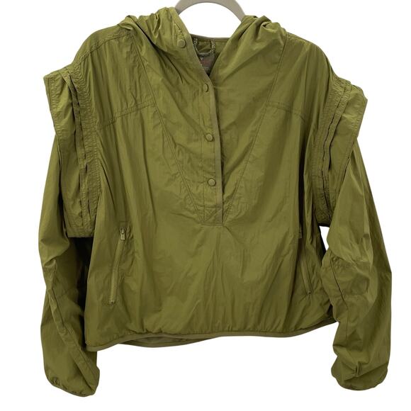 Free People Movement S Trek On Popover Jacket Army Green - Picture 4 of 11